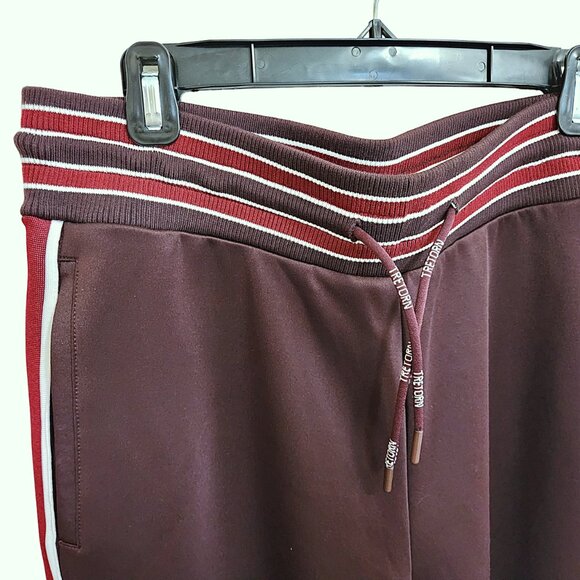 NEW Swedish Tretorn Chocolate Brown Jogger Track Pants with Stripes Size Men's M - Picture 2 of 16